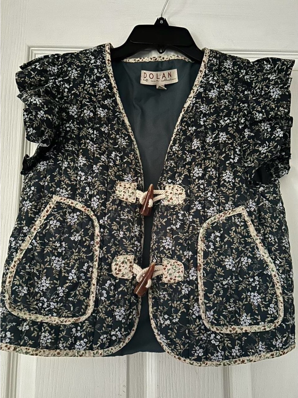 Anthropologie Dolan Floral quilted Vest in Forest Green - Picture 5 of 5